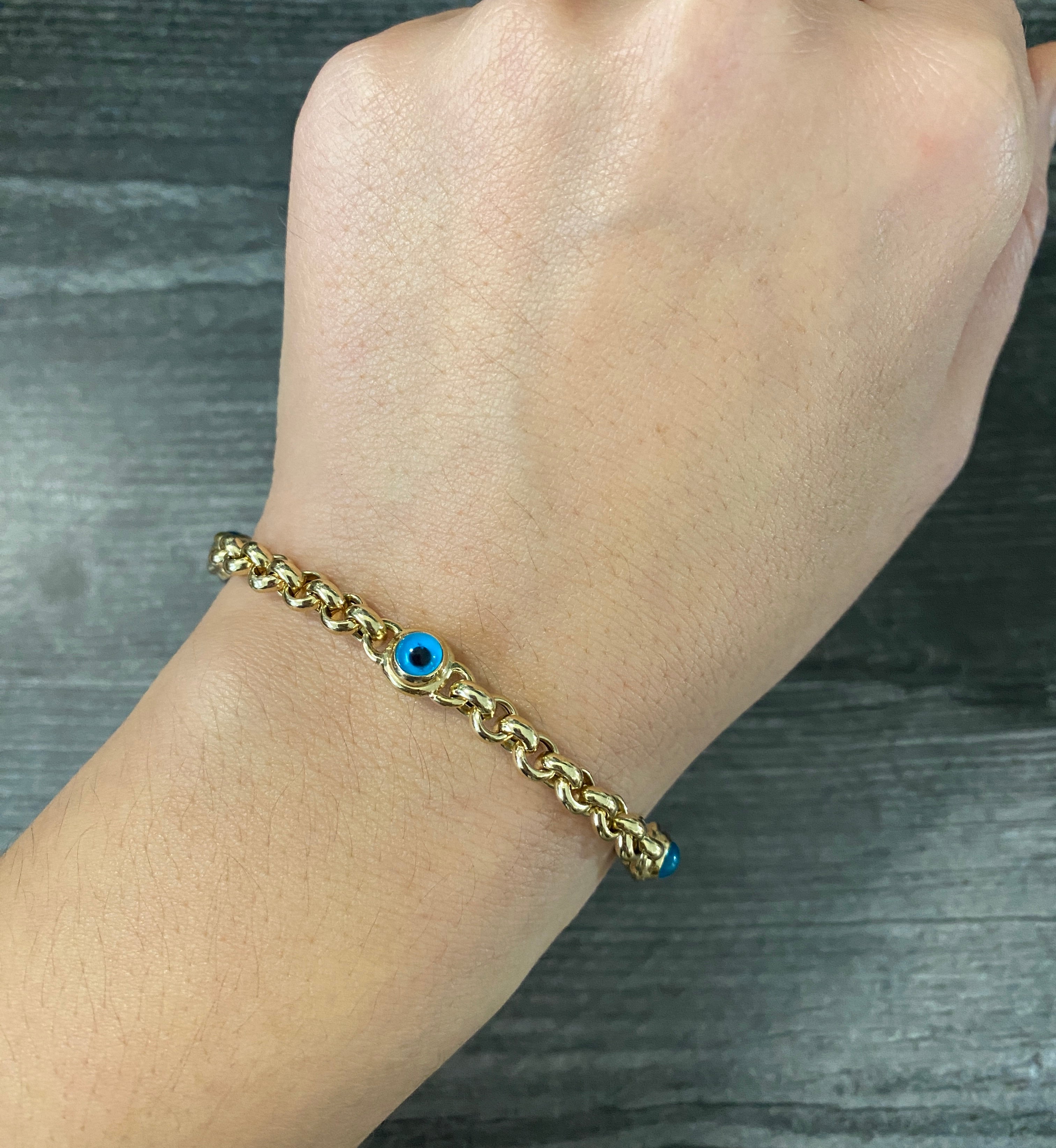 Turquoise Plain Evil Eye Bracelet ( Rose Gold) – Cenora Jewellery